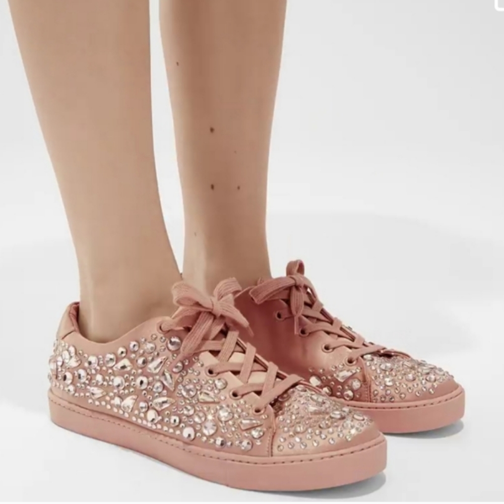 Aldo bedazzled satin sneakers